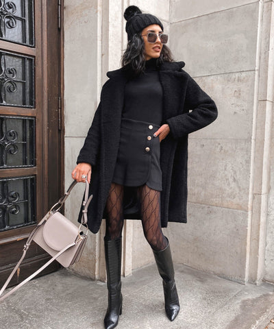 Teddymantel Schwarz  Ladypolitan - Fashion Onlineshop für Damen   