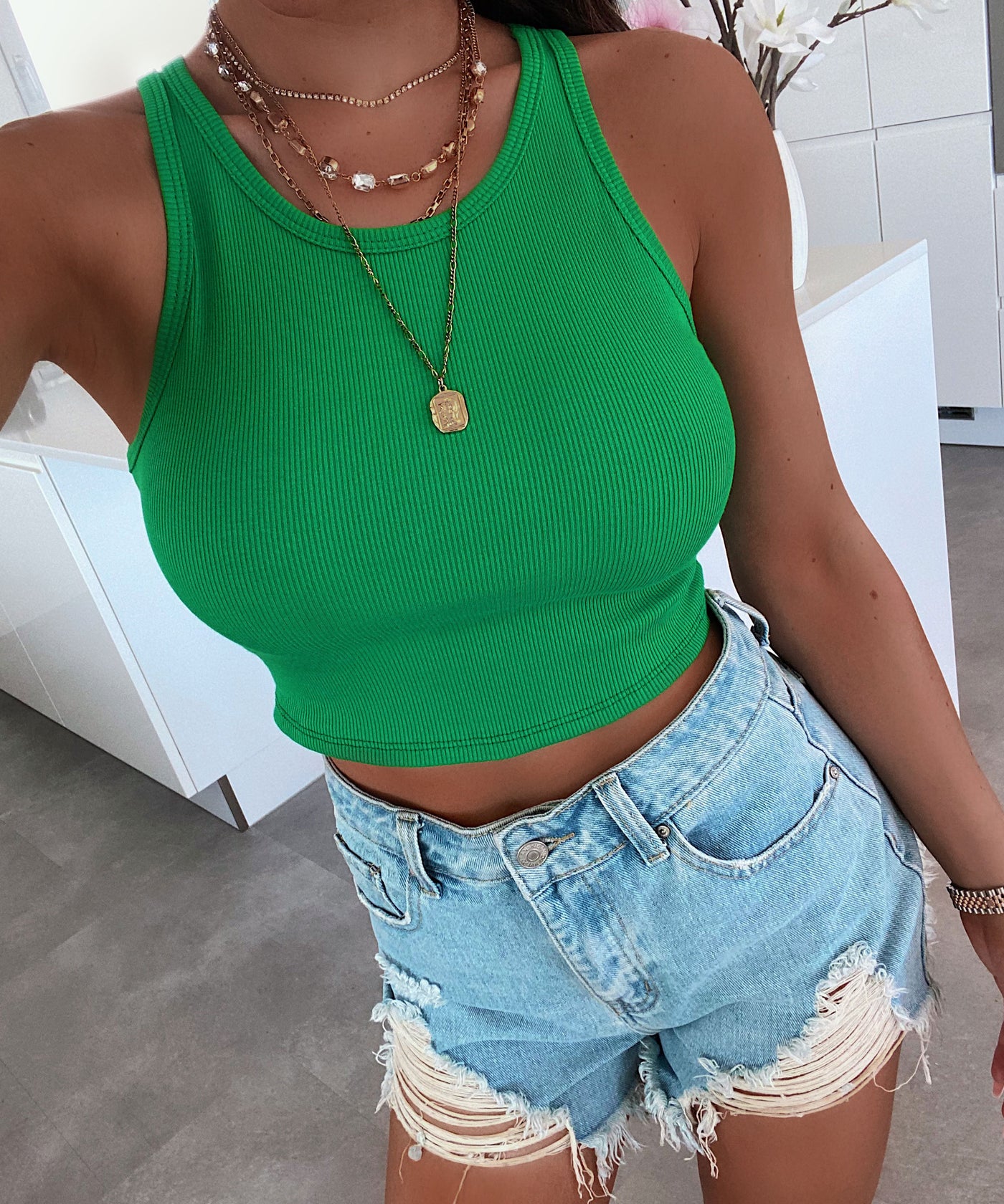 Top Chamie Dunkelgrün  Ladypolitan - Fashion Onlineshop für Damen   