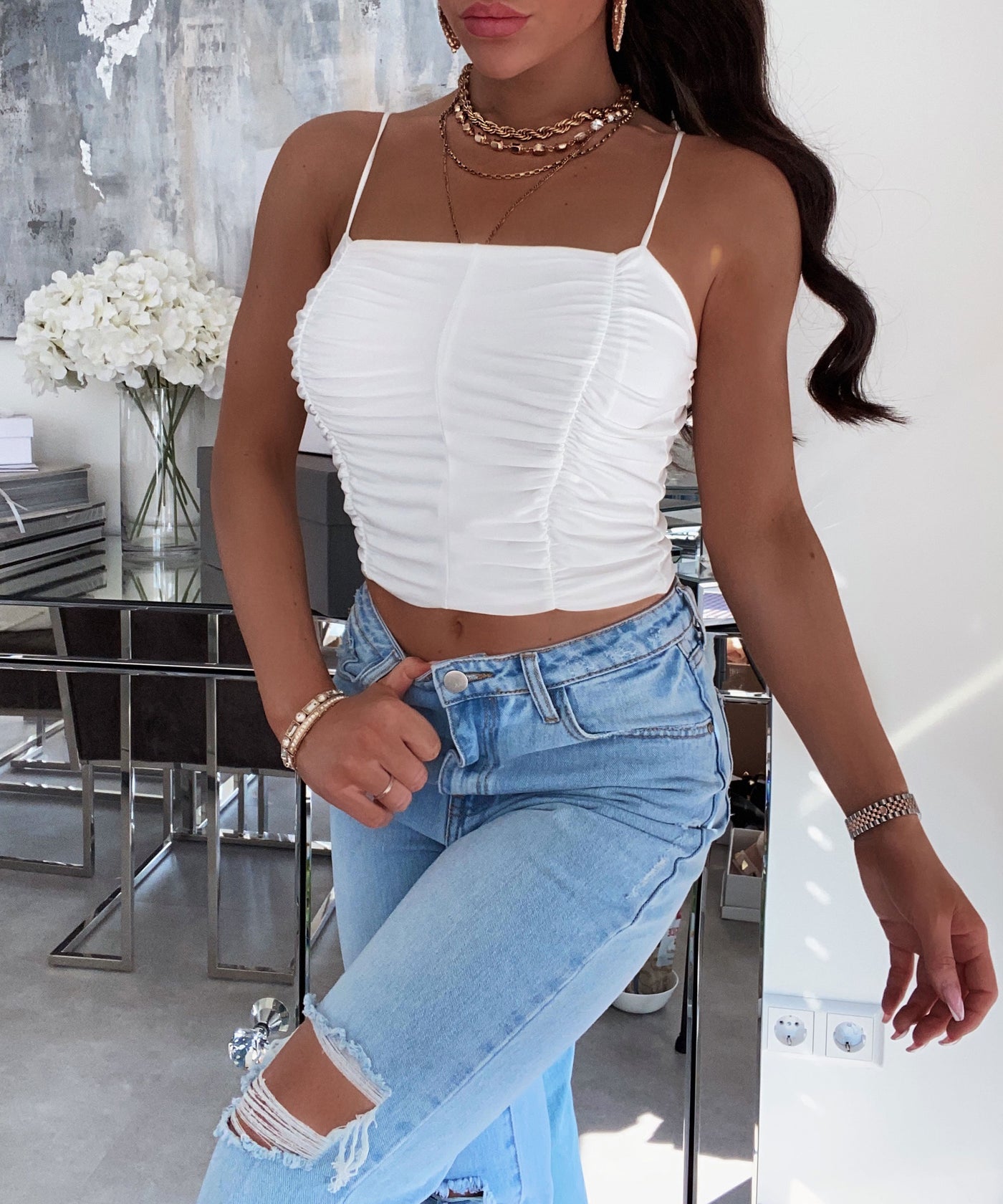 Top Leighton Weiß  Ladypolitan - Fashion Onlineshop für Damen   