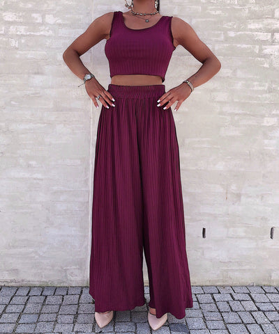 Weiches Ripp Set Ina Dunkelrot  Ladypolitan - Fashion Onlineshop für Damen   