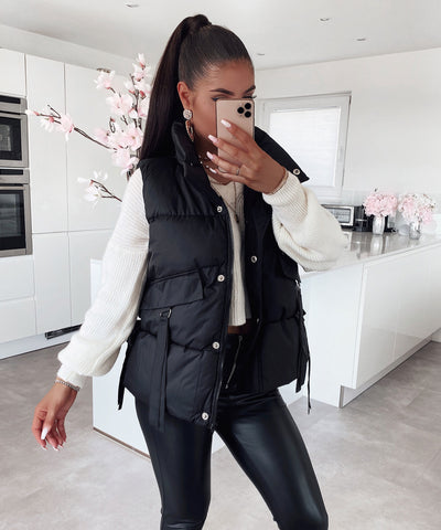 Weste Leslie Kurz Schwarz  Ladypolitan - Fashion Onlineshop für Damen   