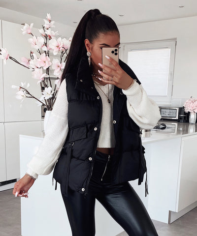 Weste Leslie Kurz Schwarz  Ladypolitan - Fashion Onlineshop für Damen   