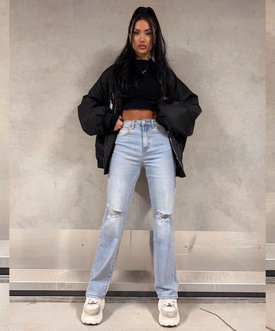 Wide Leg Jeans Felicia Hellblau  Ladypolitan ♡   