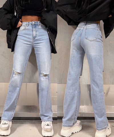 Wide Leg Jeans Felicia Hellblau  Ladypolitan ♡   