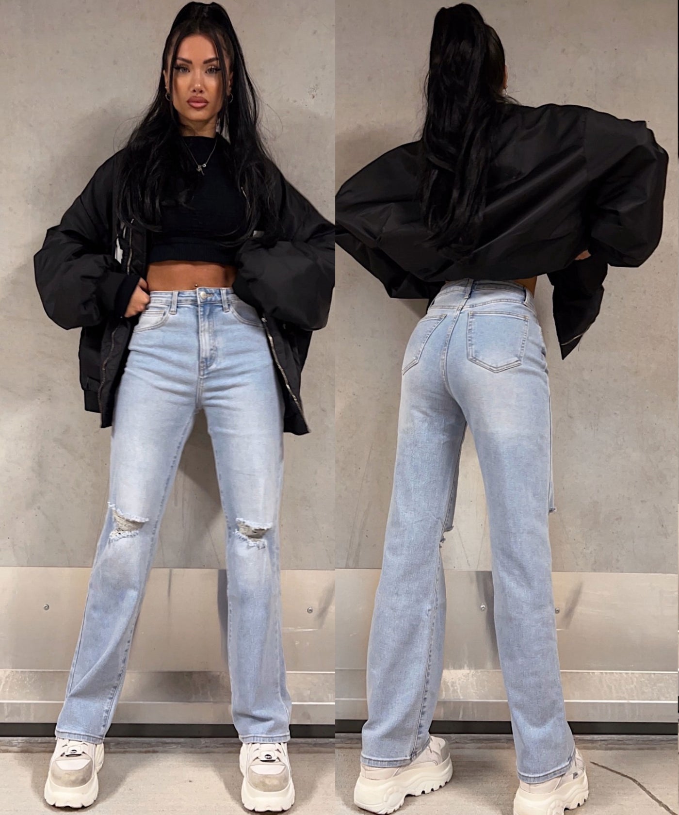 Wide Leg Jeans Felicia Hellblau  Ladypolitan ♡   