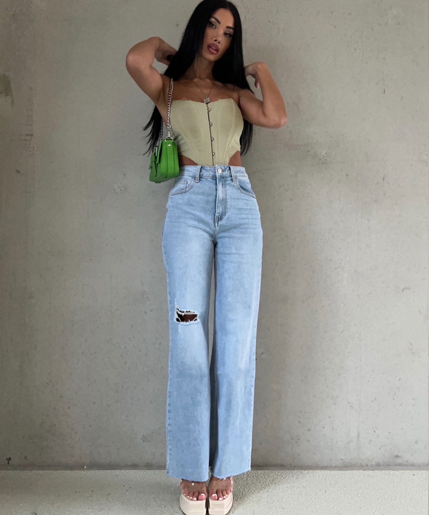 Wide Leg Jeans Tere Hellblau  Ladypolitan ♡   