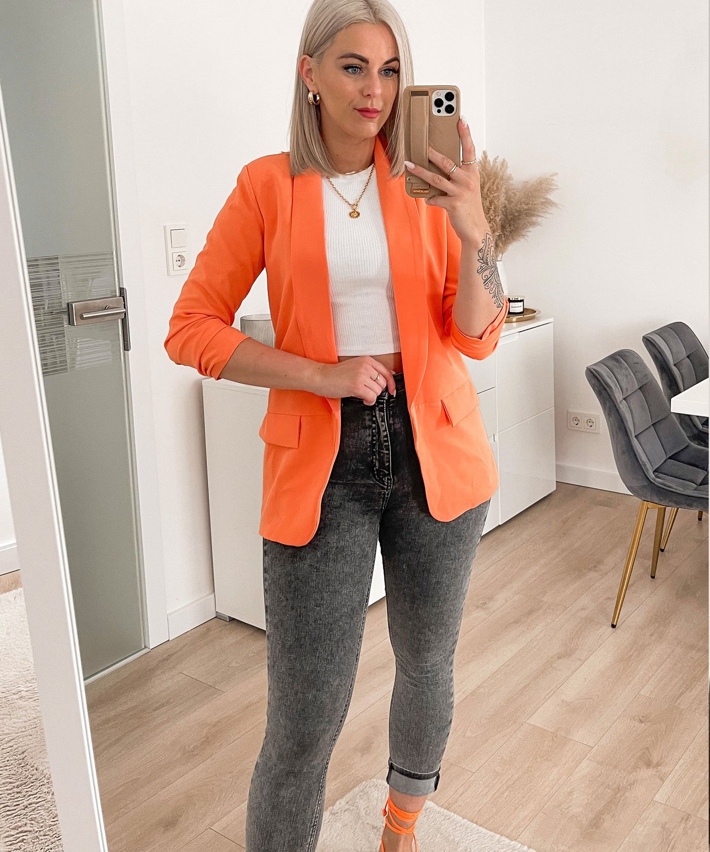 Blazer Mykonos Orange  Ladypolitan - Fashion Onlineshop für Damen   