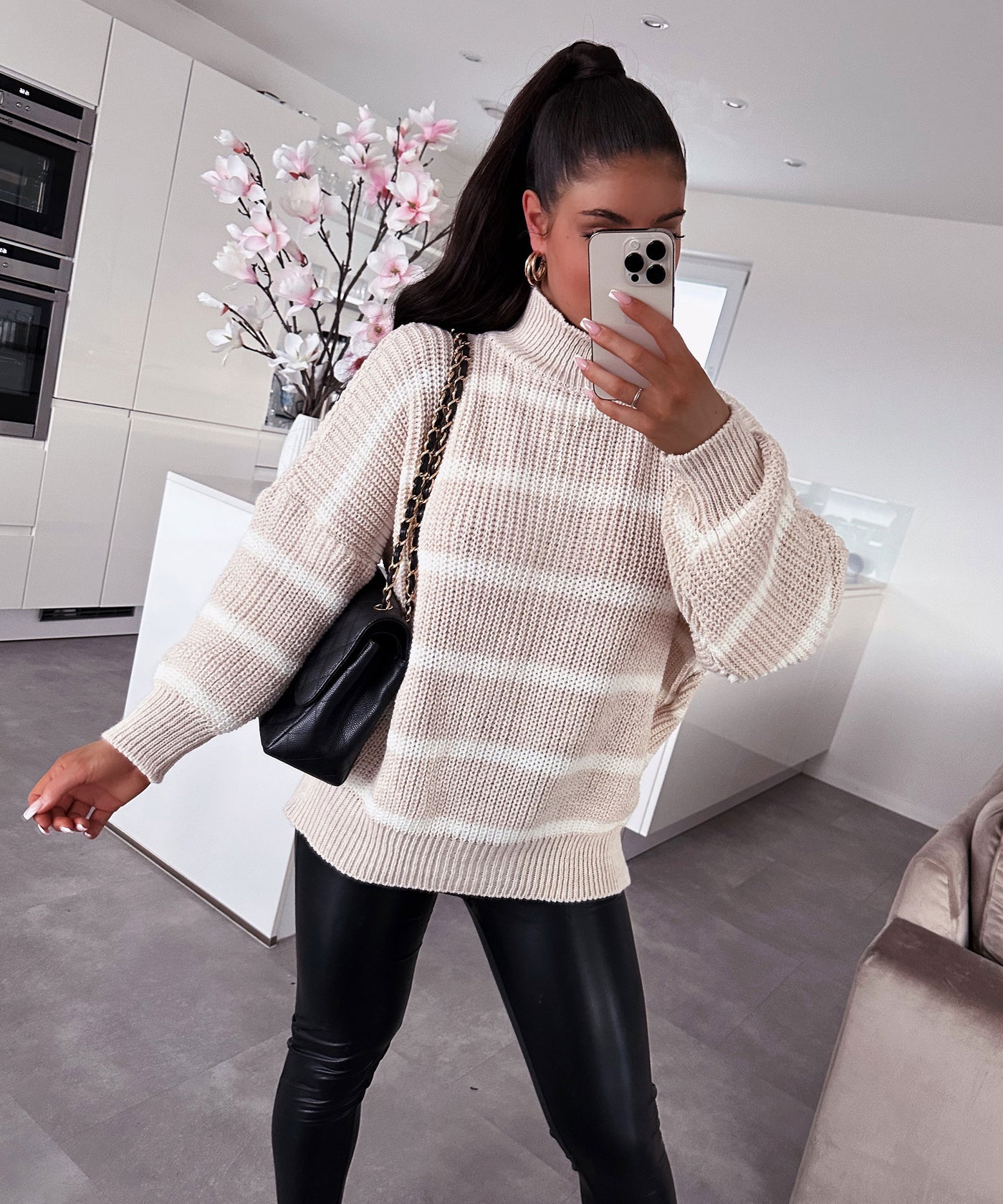 Strick Pullover Carter Weiß Beige  Ladypolitan - Fashion Onlineshop für Damen   