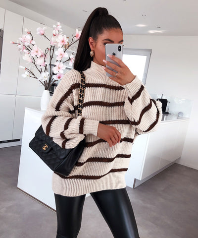 Strick Pullover Carter Beige  Ladypolitan - Fashion Onlineshop für Damen   