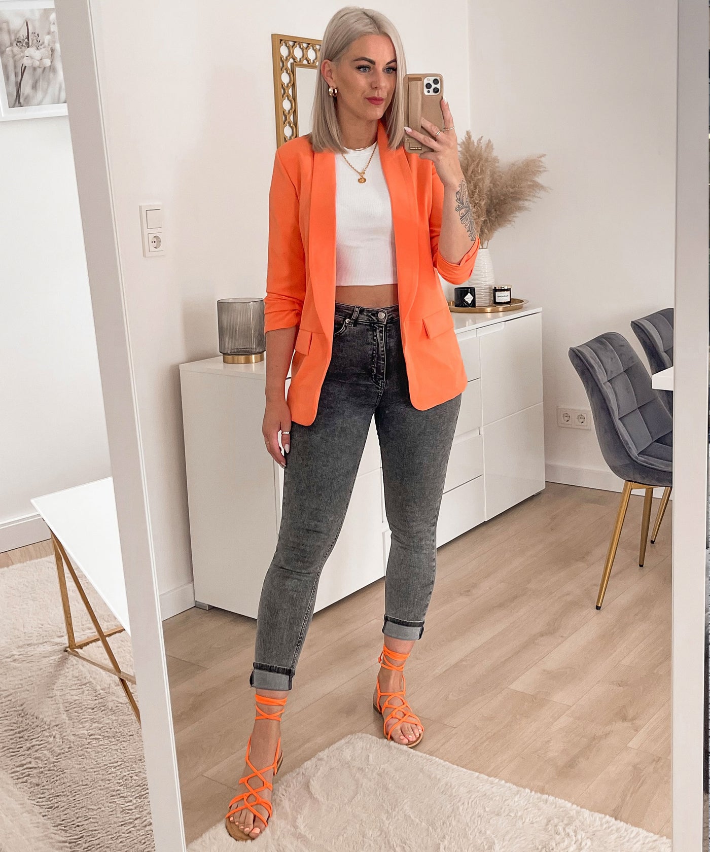 Blazer Mykonos Orange  Ladypolitan - Fashion Onlineshop für Damen   