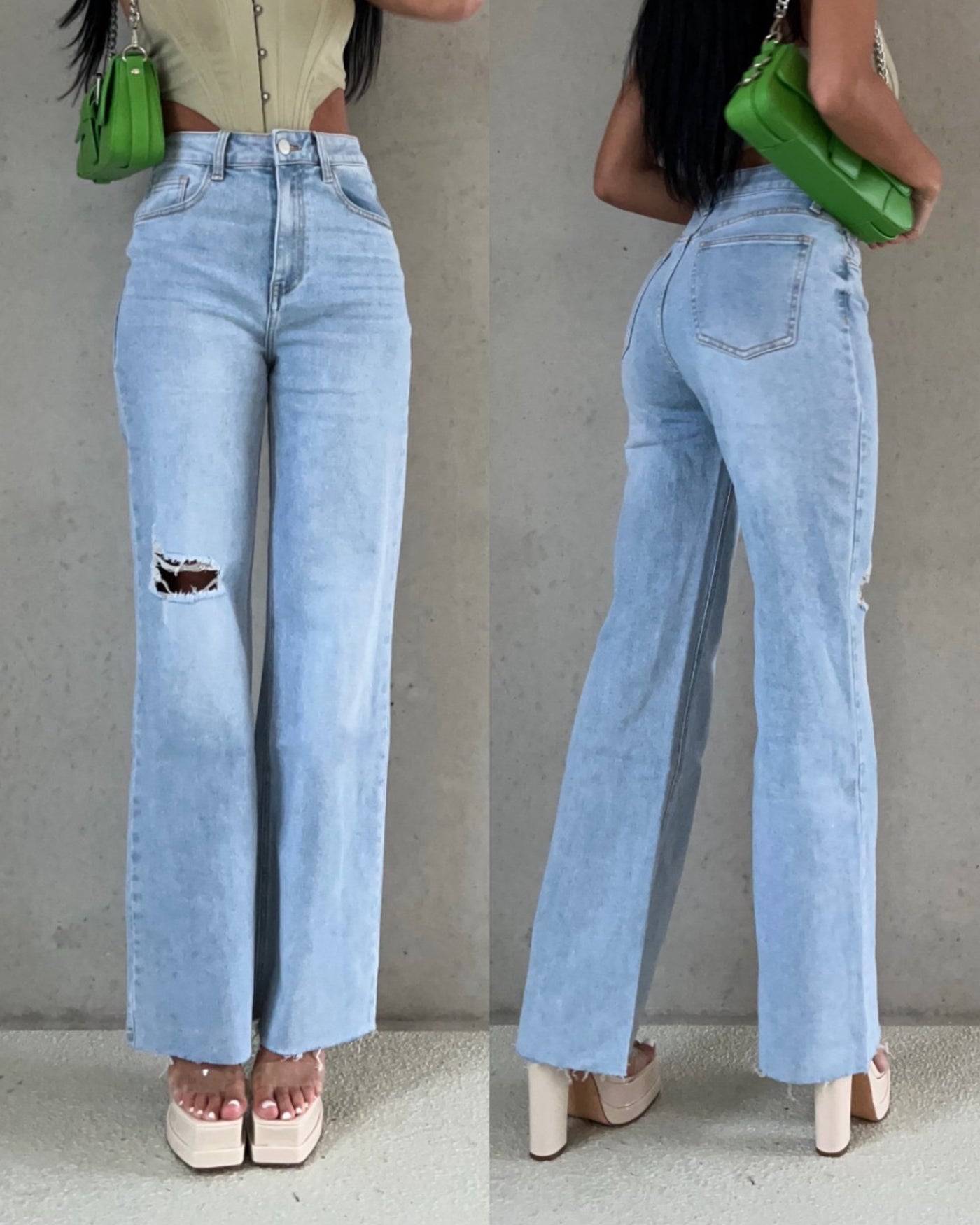 Wide Leg Jeans Tere Hellblau  Ladypolitan ♡   