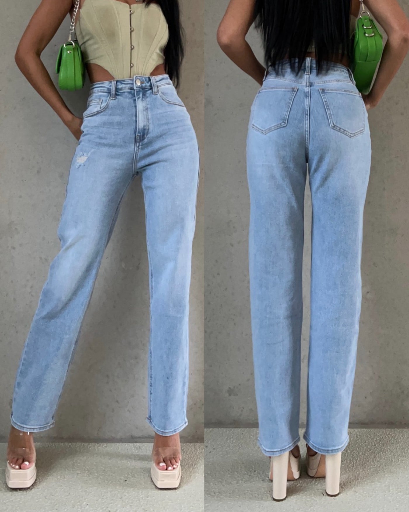 Wide Leg Jeans Amelia Hellblau  Ladypolitan ♡   