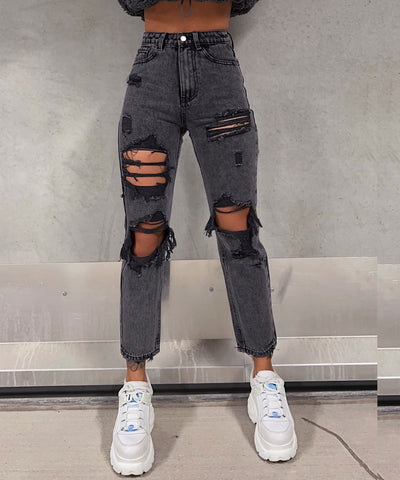 Mum Jeans Allyson Grau  Ladypolitan - Fashion Onlineshop für Damen   