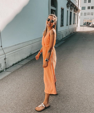 Musselin Jumpsuit Valeria Hellorange  Ladypolitan ♡   